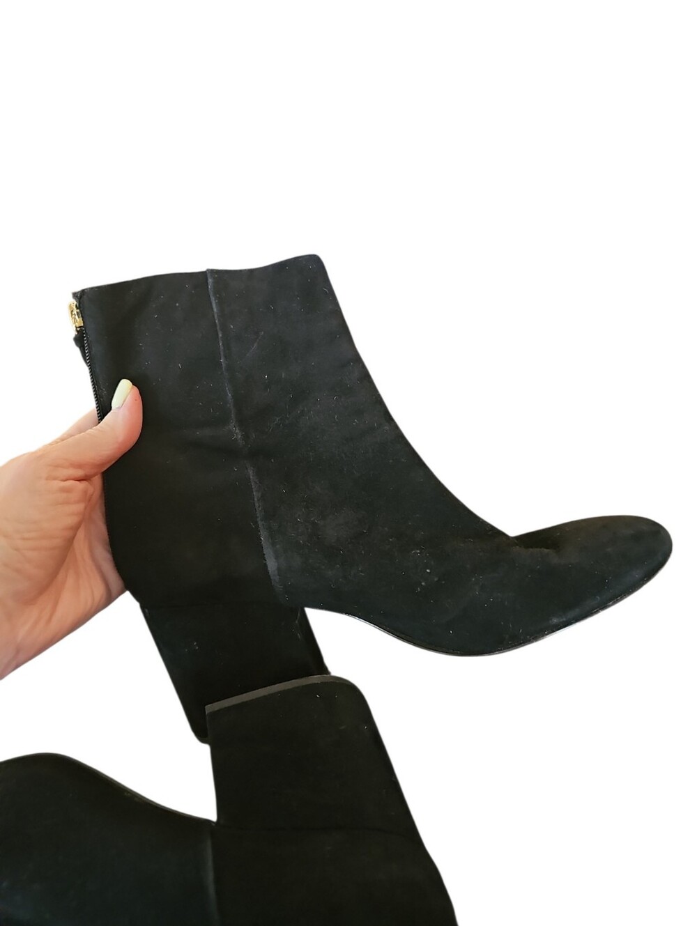 J. Crew Sadie ankle boots in suede Black Sz 9.5 Back Zipper - Picture 5 of 7